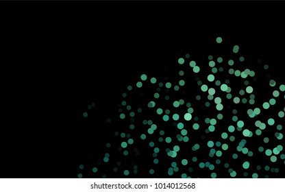Dark Green vector modern geometrical circle abstract background. Dotted texture template. Geometric pattern in halftone style with gradient. 