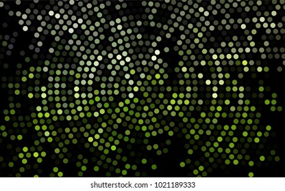 Dark Green vector modern geometrical circle abstract background. Dotted texture template. Geometric pattern in halftone style with gradient. 