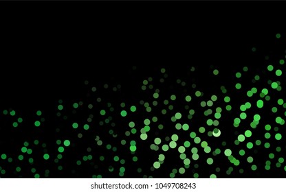 Dark Green vector modern geometrical circle abstract background. Dotted texture template. Geometric pattern in halftone style with gradient. 