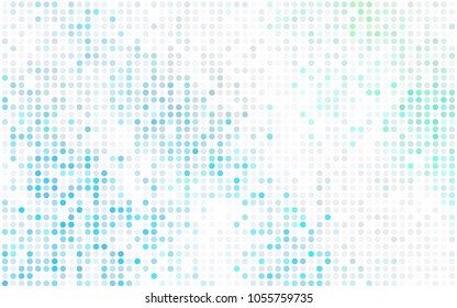 Dark Green vector modern geometrical circle abstract background. Dotted texture template. Geometric pattern in halftone style with gradient. 