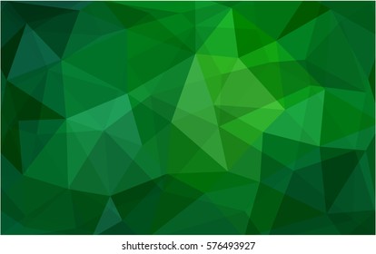 Dark Green vector modern geometrical abstract background. Texture, new background. Geometric background in Origami style with gradient. 