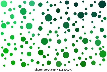 Dark Green vector modern geometrical circle abstract background. Dotted texture template. Geometric pattern in halftone style with gradient. 