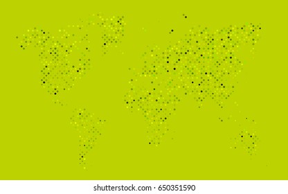 Dark Green vector modern geometrical circle abstract background. Dotted texture template. Geometric pattern in halftone style with gradient. 