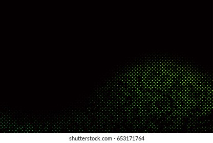 Dark Green vector modern geometrical circle abstract background. Dotted texture template. Geometric pattern in halftone style with gradient. 