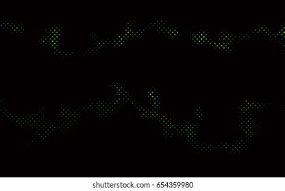 Dark Green vector modern geometrical circle abstract background. Dotted texture template. Geometric pattern in halftone style with gradient. 