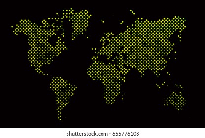 Dark Green vector modern geometrical circle abstract background. Dotted texture template. Geometric pattern in halftone style with gradient. 