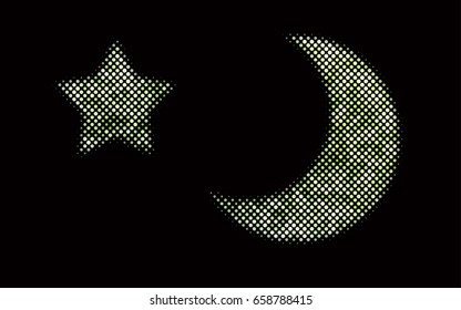Dark Green vector modern geometrical circle abstract background. Dotted texture template. Geometric pattern in halftone style with gradient. 
