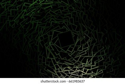 Dark green vector modern geometrical background. Abstract template. Geometric pattern in square style with gradient.