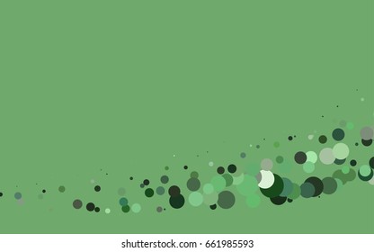 Dark Green vector modern geometrical circle abstract background. Dotted texture template. Geometric pattern in halftone style with gradient. 