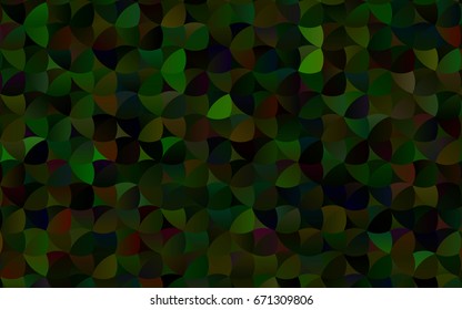 Dark Green vector modern geometrical circle abstract background. Dotted texture template. Geometric pattern in halftone style with gradient. 