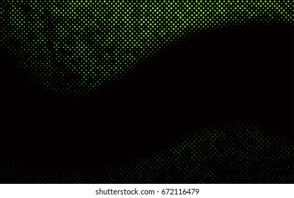 Dark Green vector modern geometrical circle abstract background. Dotted texture template. Geometric pattern in halftone style with gradient. 