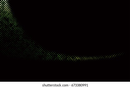 Dark Green vector modern geometrical circle abstract background. Dotted texture template. Geometric pattern in halftone style with gradient. 