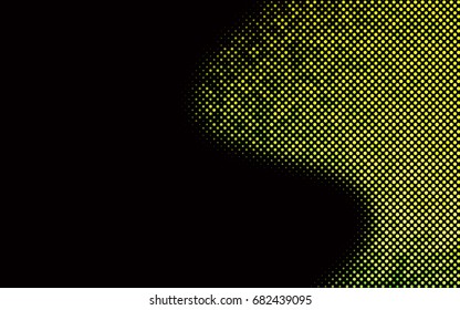 Dark Green vector modern geometrical circle abstract background. Dotted texture template. Geometric pattern in halftone style with gradient. 