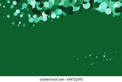 Dark Green vector modern geometrical circle abstract background. Dotted texture template. Geometric pattern in halftone style with gradient. 