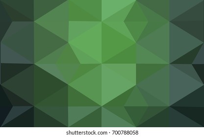 Dark Green vector modern geometrical abstract background. Texture, new background. Geometric background in Origami style with gradient. 