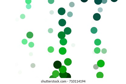 Dark Green vector modern geometrical circle abstract background. Dotted texture template. Geometric pattern in halftone style with gradient. 