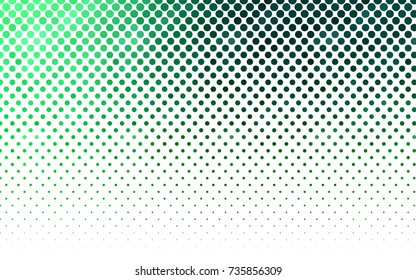 Dark Green vector modern geometrical circle abstract background. Dotted texture template. Geometric pattern in halftone style with gradient. 