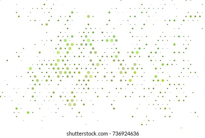 Dark Green vector modern geometrical circle abstract background. Dotted texture template. Geometric pattern in halftone style with gradient. 