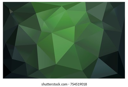 Dark Green vector modern geometrical abstract background. Texture, new background. Geometric background in Origami style with gradient. 