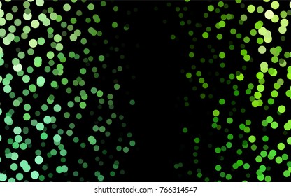 Dark Green vector modern geometrical circle abstract background. Dotted texture template. Geometric pattern in halftone style with gradient. 