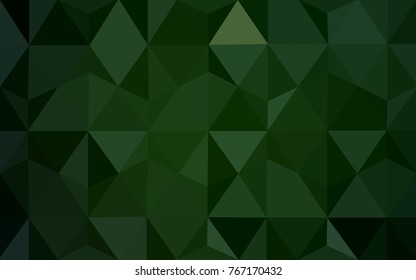 Dark Green vector modern geometrical abstract background. Texture, new background. Geometric background in Origami style with gradient. 