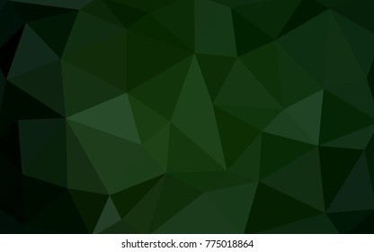 Dark Green vector modern geometrical abstract background. Texture, new background. Geometric background in Origami style with gradient. 