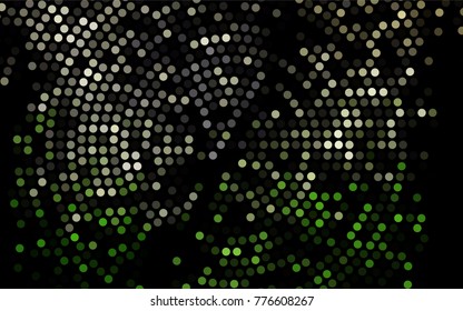 Dark Green vector modern geometrical circle abstract background. Dotted texture template. Geometric pattern in halftone style with gradient. 