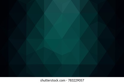 Dark Green vector modern geometrical abstract background. Texture, new background. Geometric background in Origami style with gradient. 