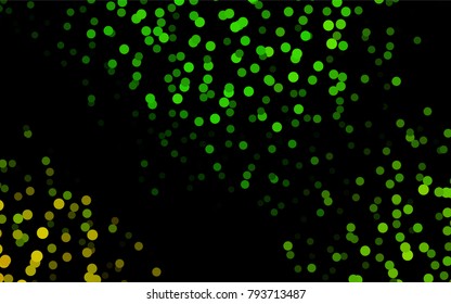 Dark Green vector modern geometrical circle abstract background. Dotted texture template. Geometric pattern in halftone style with gradient.