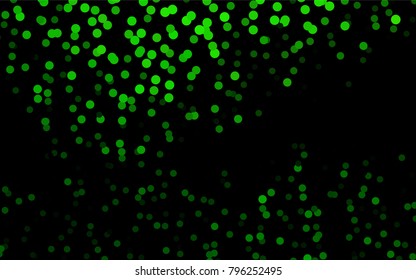 Dark Green vector modern geometrical circle abstract background. Dotted texture template. Geometric pattern in halftone style with gradient. 