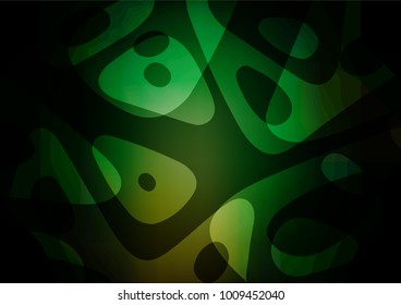 Dark Green vector natural abstract pattern. Colorful abstract illustration with lines in Asian style. The pattern can be used for coloring books and pages for kids.