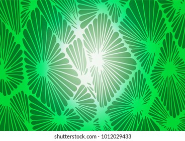 Dark Green vector natural abstract template. A completely new color illustration in doodle style. The template can be used as a background for cell phones.