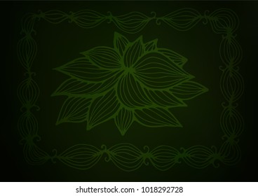 Dark Green vector natural abstract template. Geometric doodle illustration in Origami style with gradient. The doodle design can be used for your web site.