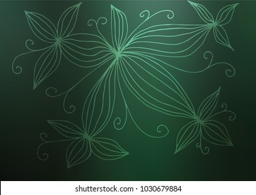 Dark Green vector natural abstract texture. Modern geometrical abstract illustration with doodles. The textured pattern can be used for website.