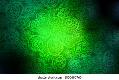 Dark Green vector natural abstract pattern. Modern geometrical abstract illustration with roses. The best blurred design for your business.