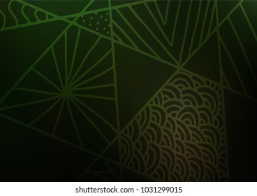 Dark Green vector natural abstract template. Brand-new colored illustration in blurry style with doodles. A completely new template for your business design.