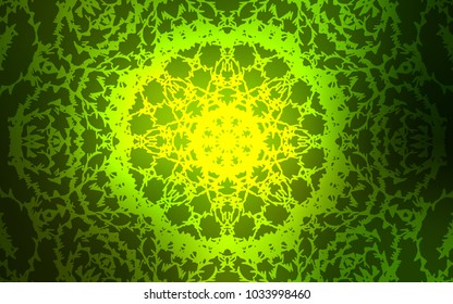 Dark Green vector natural abstract design. Colorful abstract illustration with lines drawn by child in Asian style. The pattern can be used for coloring books and pages for kids.