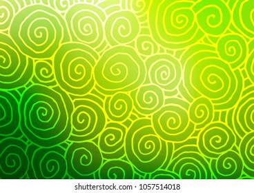 Dark Green vector natural abstract template. A completely new color illustration in doodle style. The template can be used as a background for cell phones.