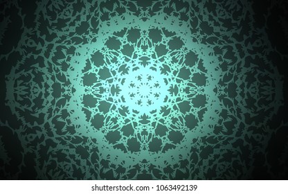 Dark Green vector natural abstract design. Doodles created by child on blurred abstract background with gradient. The textured pattern can be used for website.