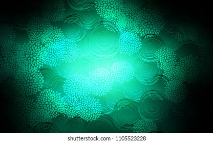 Dark Green vector natural abstract design. flowers on elegant natural pattern with gradient. The elegant pattern can be used as a part of a brand book.