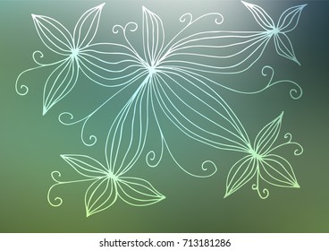 Dark Green vector natural abstract texture. Blurred decorative design in Indian style with lines. The pattern can be used for coloring books and pages for kids.