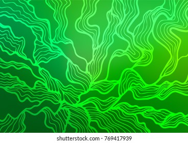 Dark Green vector natural abstract template. Glitter abstract illustration with doodles and Zen tangles. A completely new template for your business design.