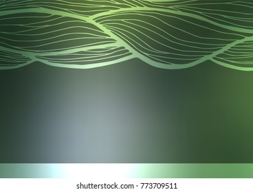 Dark Green vector natural abstract pattern. Colorful illustration in abstract style with doodles and Zen tangles. Hand painted design for web, leaflet, textile.