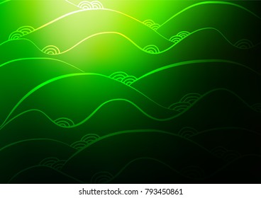 Dark Green vector natural abstract pattern. Decorative shining illustration with doodles on abstract template. The elegant pattern can be used as a part of a brand book.