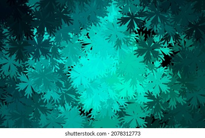 Vector verde oscuro fondo natural con flores. Ilustración abstracta moderna con flores. Patrón para papeles pintados, libros de color.