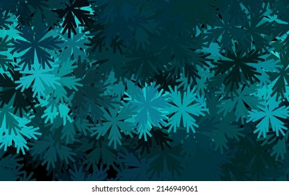 Dark Green vector natural background with flowers. Colorful illustration in doodle style with flowers. A new texture for your wallpaper design.