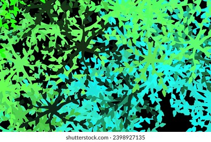 Dark Green vector natural background with flowers, leaves. An elegant bright illustration with leaves and flowers. Doodle design for your web site.