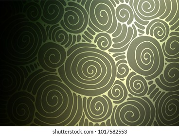 Dark Green vector natural elegant template. Creative illustration in blurred style with doodles and Zen tangles. The completely new template can be used for your brand book.