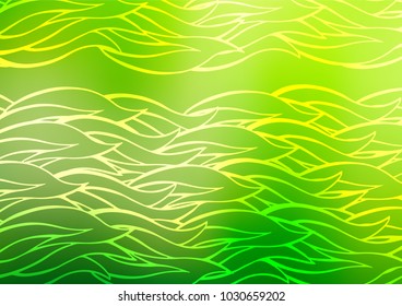 Dark Green vector natural elegant background. Sketchy hand drawn doodles on blurred background. The template can be used as a background for cell phones.