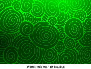 Dark Green vector natural elegant texture. Decorative shining illustration with doodles on abstract template. The elegant pattern can be used as a part of a brand book.